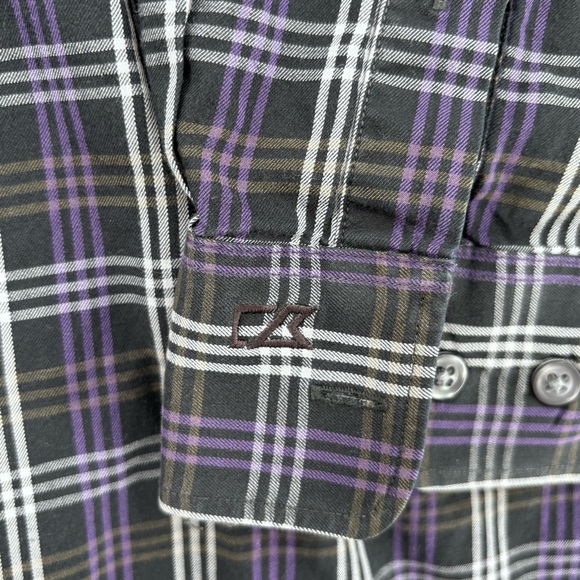 Cutter & Buck Purple Black Plaid Long Sleeve Button Up Shirt Men’s Big 5X - Picture 7 of 10